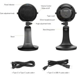 BOYA BY-PM300 Cardioid Desktop Microphone 7 BOYA BY-PM300 Cardioid Desktop Microphone -Audio Headphone Store 1 53cfb4cf 24b2 4358 babc fa0e1af3ee94