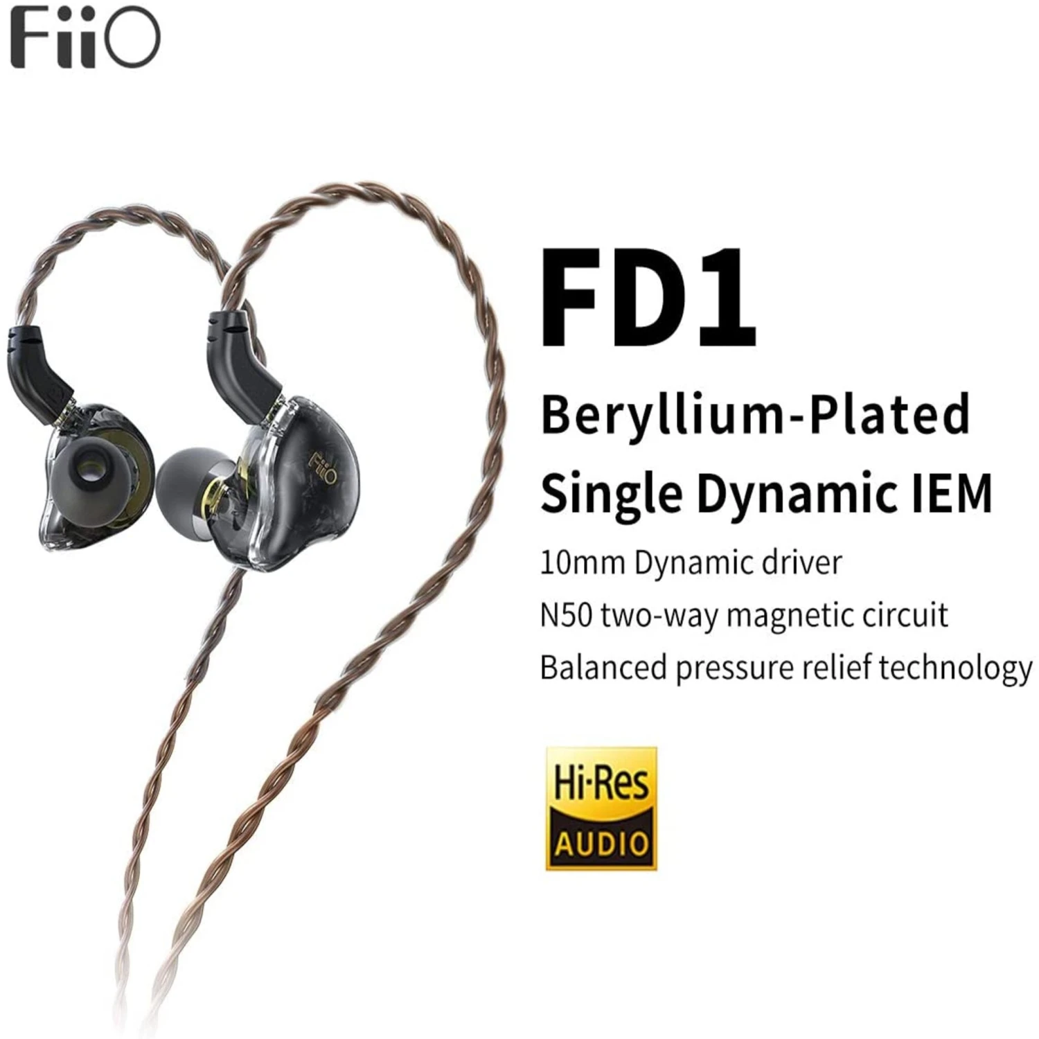 Fiio FD1 Beryllium-Plated Single Dynamic IEM 4 Fiio FD1 Beryllium-Plated Single Dynamic IEM - Image 2