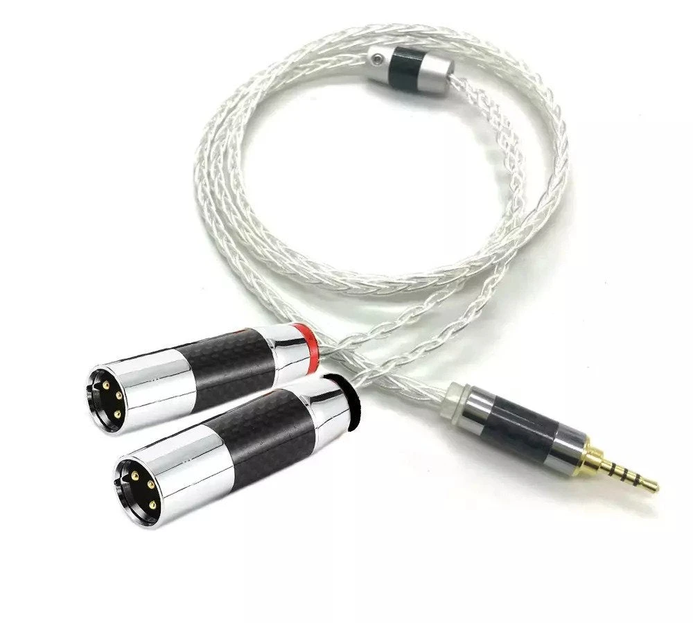 HIFI 7N OCC Silver Plated 4.4mm/3.5mm/2.5mm TRRS Balanced To Dual 2x 3pin XLR Balanced Male Audio Adapter Cable 3 HIFI 7N OCC Silver Plated 4.4mm/3.5mm/2.5mm TRRS Balanced To Dual 2x 3pin XLR Balanced Male Audio Adapter Cable